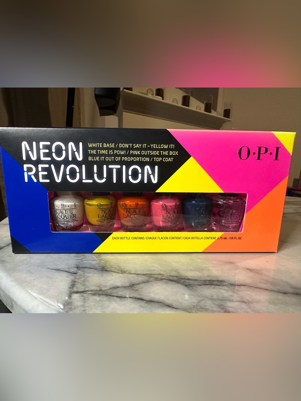 OPI Neon Revolution Nail Lacquer Set - Pink, Yellow, Orange, Blue, Gold